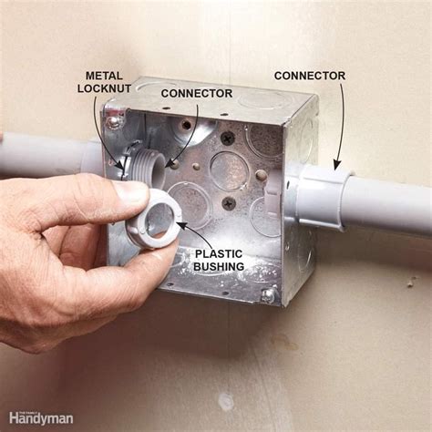 connect metal outlet box to pvc conduit|connecting conduit to breaker box.